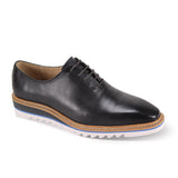 Giovanni Ruben Classic Hybrid Leather Oxford Shoes in Charcoal Grey #color_ Charcoal Grey