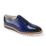 Giovanni Ruben Classic Hybrid Leather Oxford Shoes in Blue #color_ Blue