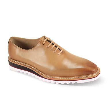 Giovanni Ruben Classic Hybrid Leather Oxford Shoes in Latte #color_ Latte