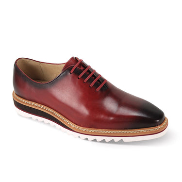 Giovanni Ruben Classic Hybrid Leather Oxford Shoes in Wine #color_ Wine