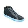 Giovacchini Ruben in Antique Blue Waxed Suede High-top Sneakers in Antique Blue #color_ Antique Blue