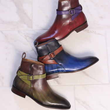 Giovanni Rustic Patina Leather Jodhpur Boots in #color_