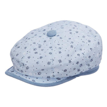 Santana Alegria Floral Pattern Newsboy Cap in Sky Blue #color_ Sky Blue