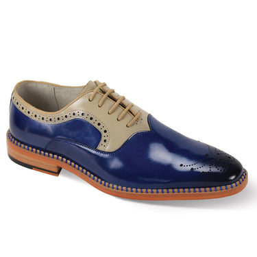 Giovanni Sawyer Two-Tone Oxford Shoes in Cobalt Natural #color_ Cobalt Natural