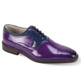 Giovanni Sawyer Two-Tone Oxford Shoes in Purple Midnight Blue #color_ Purple Midnight Blue