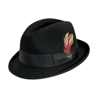 Scala Baltimore Crushable Wool Felt Fedora in Black #color_ Black