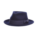 Scala Bristol Wool Felt Crushable Fedora in Navy #color_ Navy