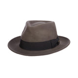 Scala Bristol Wool Felt Crushable Fedora in Grey #color_ Grey