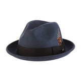 Scala Coeur Crushable Wool Felt Fedora in Steel #color_ Steel