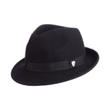 Scala Fremont Crushable Wool Felt Fedora in Black #color_ Black