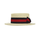 Scala Gondola Braided Laichow Straw Boater Hat in #color_