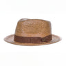 Scala Landon Buri Braid Straw Pinch Front Fedora in Toast #color_ Toast