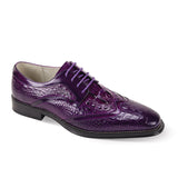 Giovanni Shane Classic Crocodile-Embossed Oxford Shoes in Purple #color_ Purple