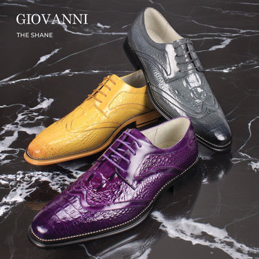 Giovanni Shane Classic Crocodile-Embossed Oxford Shoes in #color_