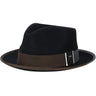 Stacy Adams Alpha Wool Felt Fedora in Black #color_ Black