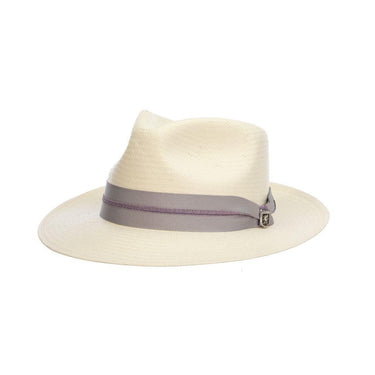 Stacy Adams Bennett Teardrop Toyo Straw Fedora in Lavender #color_ Lavender