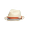 Stacy Adams Brunswick Toyo Straw Fedora in Natural / Orange #color_ Natural / Orange