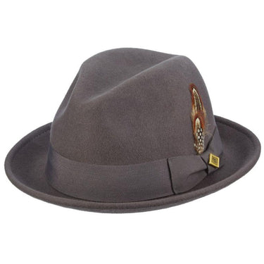 Stacy Adams Chelsea Wool Felt Fedora in Grey #color_ Grey