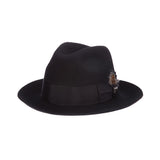 Stacy Adams Cleveland Wool Felt Fedora in Black #color_ Black