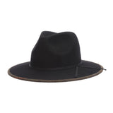 Stacy Adams Finlay Wide Brim Wool Fedora in Black #color_ Black