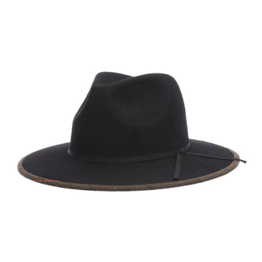 Stacy Adams Finlay Wide Brim Wool Fedora in Black #color_ Black