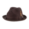 Stacy Adams Fredon Wool Felt & Paper Braid Fedora in Chocolate #color_ Chocolate