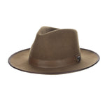 Stacy Adams Genesee Wool Felt Large Brim Fedora in Brown #color_ Brown