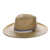 Stacy Adams NY Handwoven Toyo Straw Fedora in Tan #color_ Tan