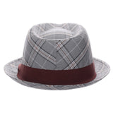 Stacy Adams Stanza Polyester Plaid Fedora in #color_