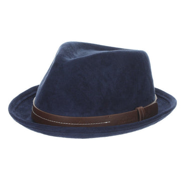 Stacy Adams Wexford Suede Fedora in Navy #color_ Navy