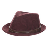 Stacy Adams Wexford Suede Fedora in Burgundy #color_ Burgundy