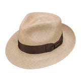 Stetson Aficionado Genuine Panama Fedora in Wheat #color_ Wheat