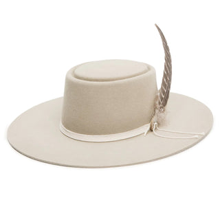 Stetson Batterson Wide Brim Wool Felt Hat in Sand #color_ Sand