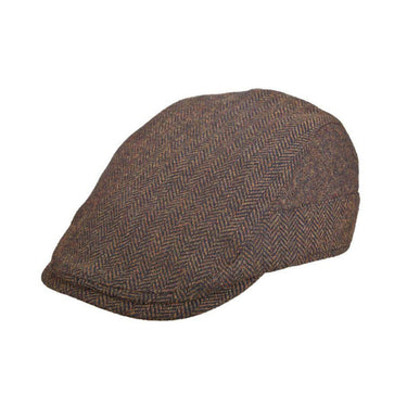 Stetson Bodkin Herringbone Wool Blend Ivy Cap in Chocolate #color_ Chocolate