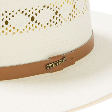 Stetson Brentwood Vented Shantung Straw Wide Brim Gambler in #color_