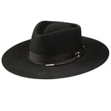 Stetson Dylan Wool Felt Wide Brim Fedora in Black #color_ Black