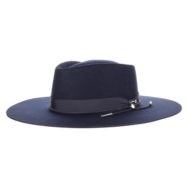 Stetson Dylan Wool Felt Wide Brim Fedora in Navy #color_ Navy