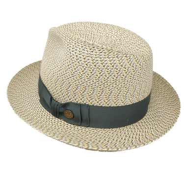 Stetson Emin Two-Tone Milan Straw Fedora in #color_