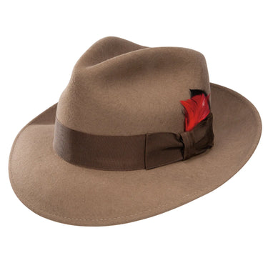 Stetson Gurnee Pinch Front Wool Felt Fedora in Camel #color_ Camel