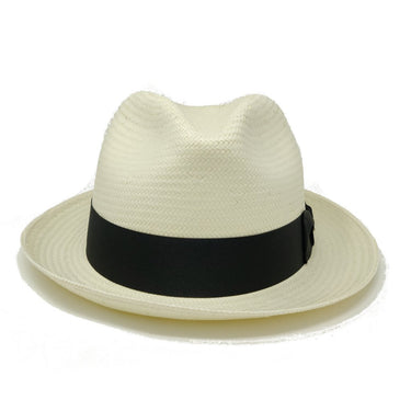 Stetson Haberdash Center Dent Shantung Straw Fedora in #color_