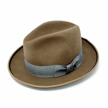 Stetson Lassiter Bound Brim Wool Fedora in Camel #color_ Camel