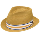 Stetson Luciano Hemp Braided Straw Fedora in Dijon Mustard #color_ Dijon Mustard