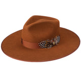 Stetson Midtown Wool Felt Wide Brim Fedora in Cognac #color_ Cognac