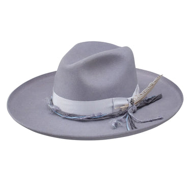 Stetson Oceanus Wool Firm Felt Wide Brim Fedora in Light Grey #color_ Light Grey