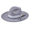 Stetson Oceanus Wool Firm Felt Wide Brim Fedora in Light Grey #color_ Light Grey