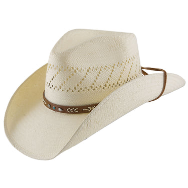 Stetson Santa Fe Shantung Panama Straw Hat in Natural #color_ Natural