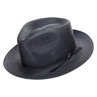 Stetson Stratoliner Milan Straw Fedora in Navy #color_ Navy