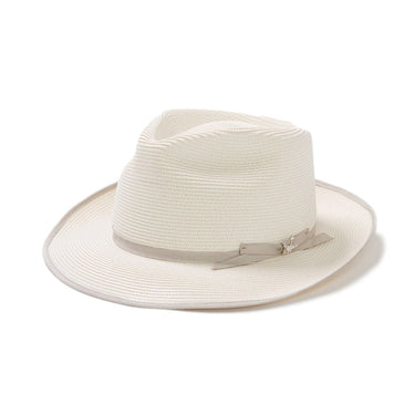 Stetson Stratoliner Milan Straw Fedora in Beige #color_ Beige