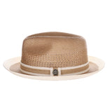 Steven Land Adrian Vented Pinch Front Polybraid Straw Fedora in #color_