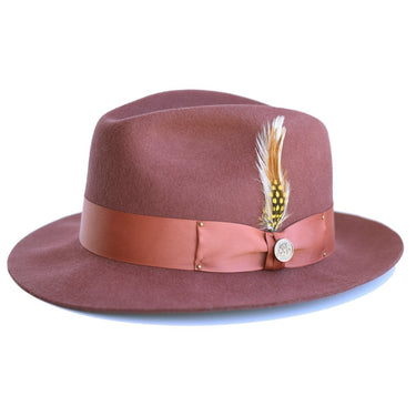 Steven Land Castro Wool Fedora in Rust #color_ Rust